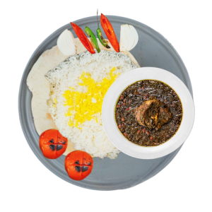 چلو خوررشت قرمه سبزی